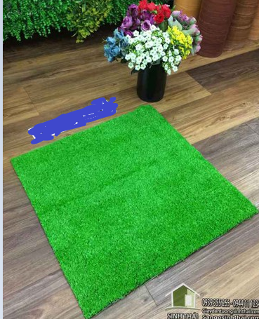 Thảm cỏ nhựa nhân tạo cỏ cao 1cm bán theo tấm .,Cỏ nhân tạo dùng lót chậu bông ,lót kệ