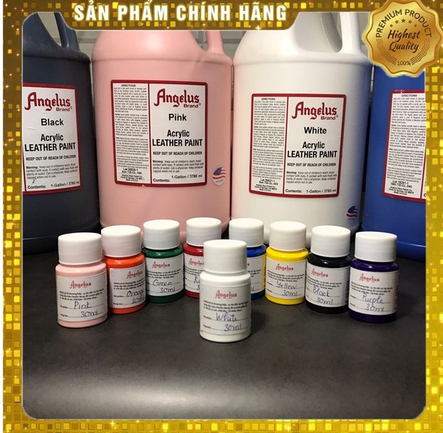 Màu Angelus Acrylic Leather Paint (Trắng) - Màu sơn vẽ cho da, vải - màu custom giầy, túi chuyên dụng