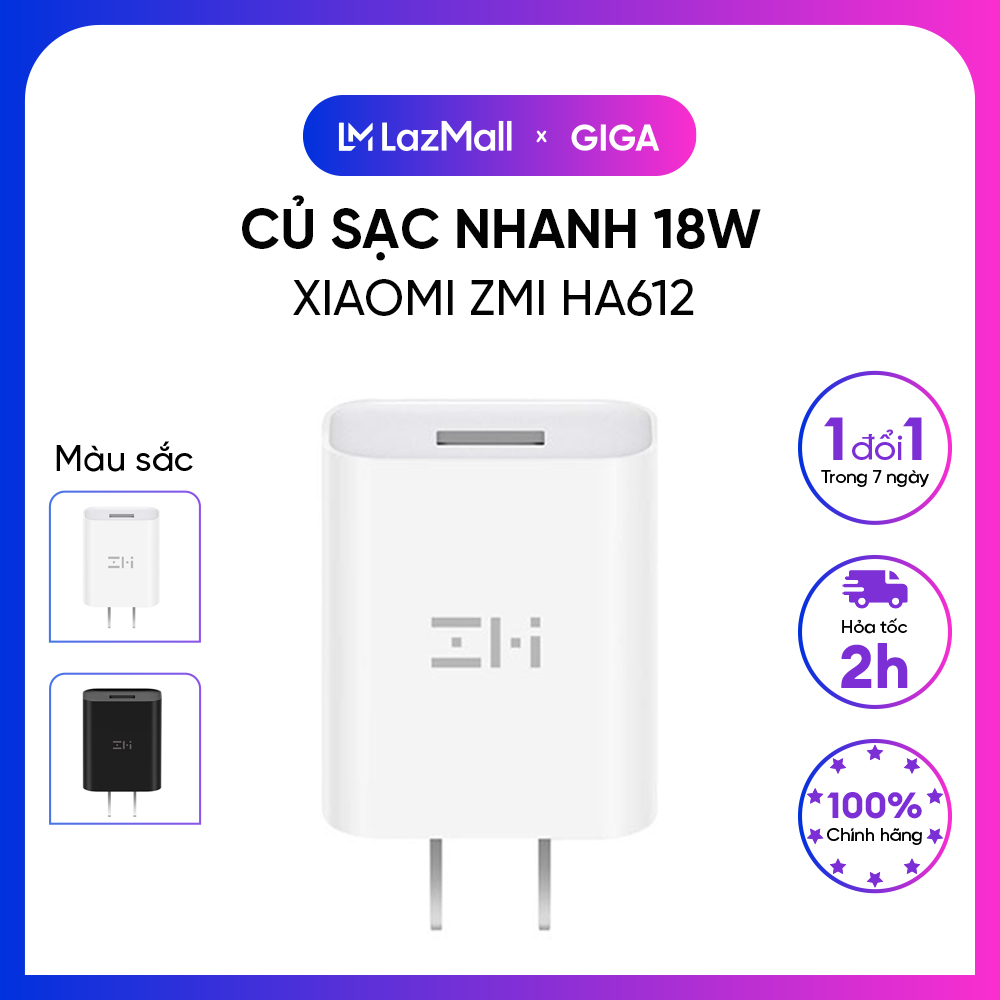 [ Hỏa tốc HN - HCM ]  Củ sạc nhanh 18W Xiaomi ZMI HA612 cổng USB