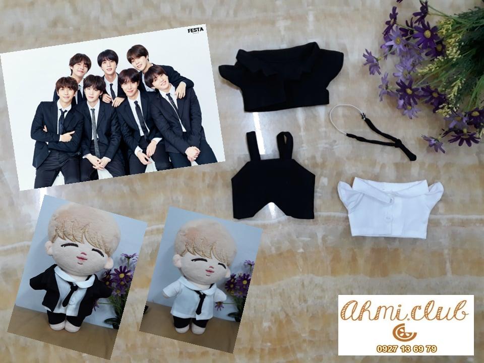 Set Vest đen - outfit doll 20 kpop
