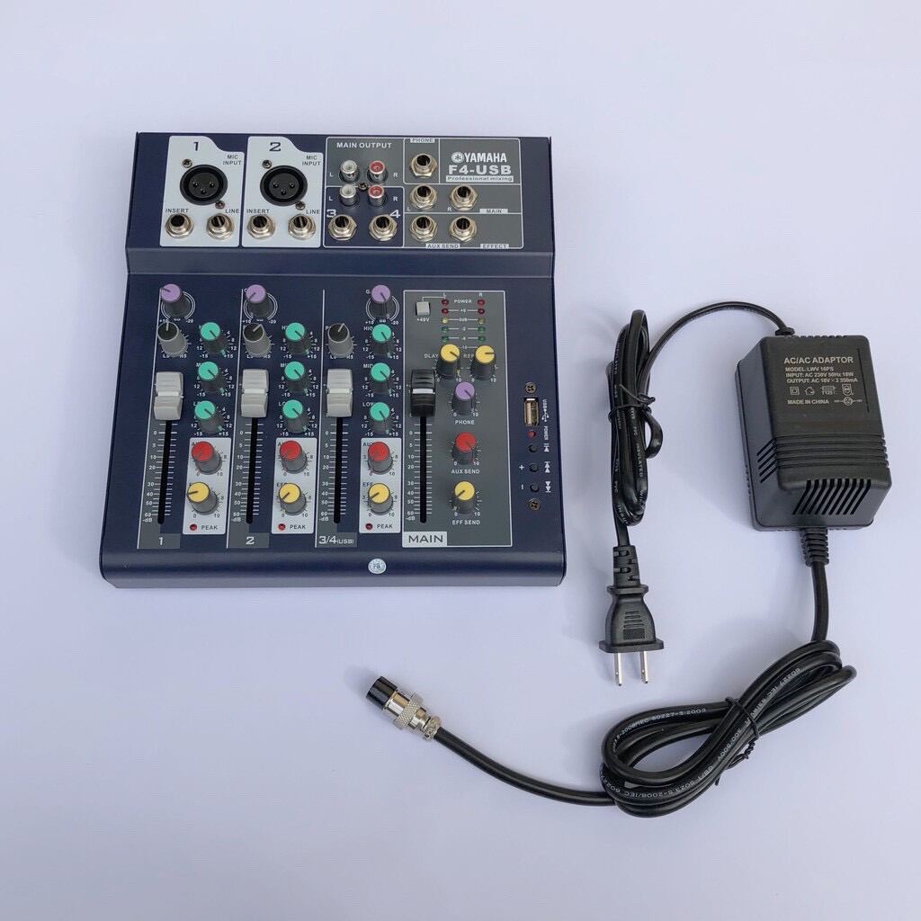 BỘ CHỘN ÂM THANH MIXER F4 USB CÓ BLUETOOTH bh 12 tháng