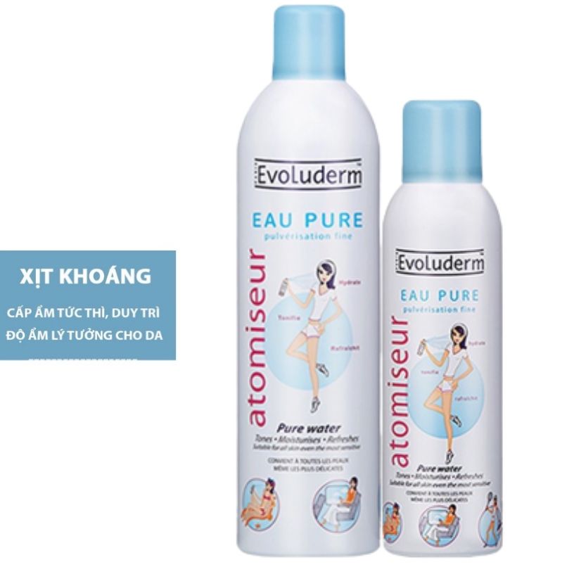 Chai xịt khoáng evoluderm atomiseur eau pure - sịt khoáng 400ml -150ml - bảo anh f store