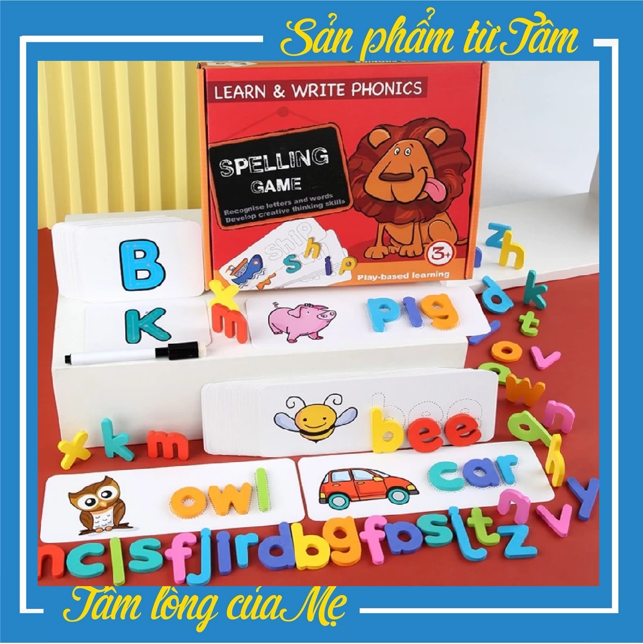 Đồ chơi ghép chữ đánh vần spelling game-52 thẻ học ghép chữ tiếng anh bổ ích cho bé