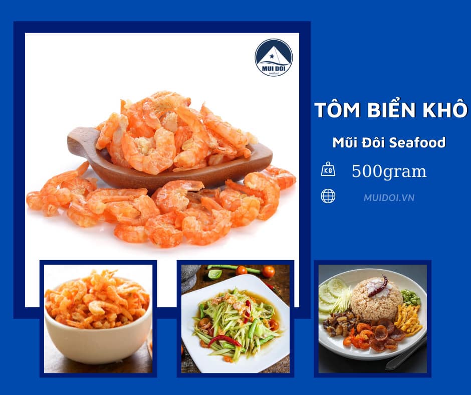 Tôm biển khô loại 1 size lớn, tôm khô muidoi 0,5kg