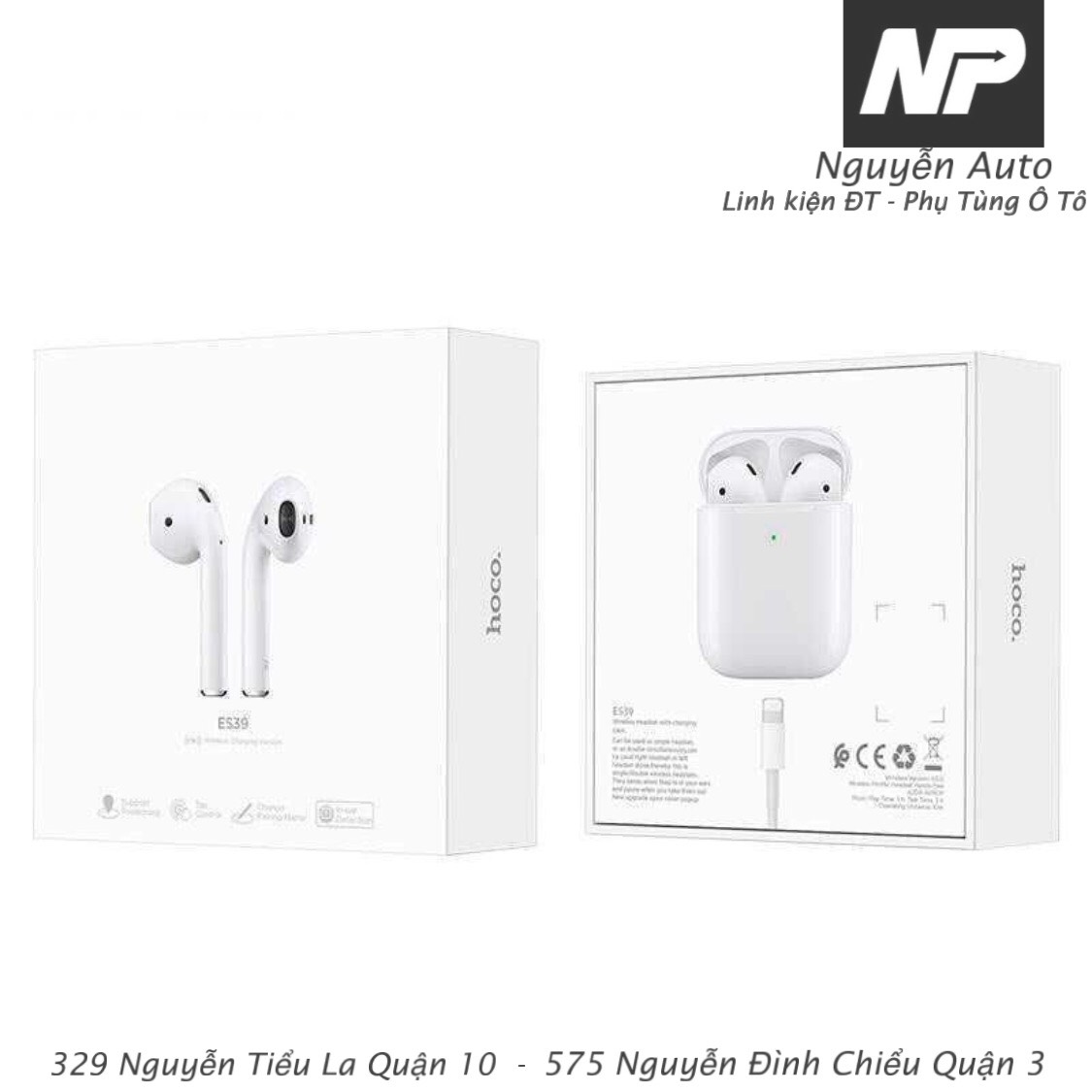 [HÀNG CHÍNH HÃNG HOCO ES39 - BẢO HÀNH 1 ĐỔI 1] - Tai nghe Bluetooth Hoco ES39 (hỗ trợ sạc ko dây và đổi tên định vị), âm thanh siêu hay