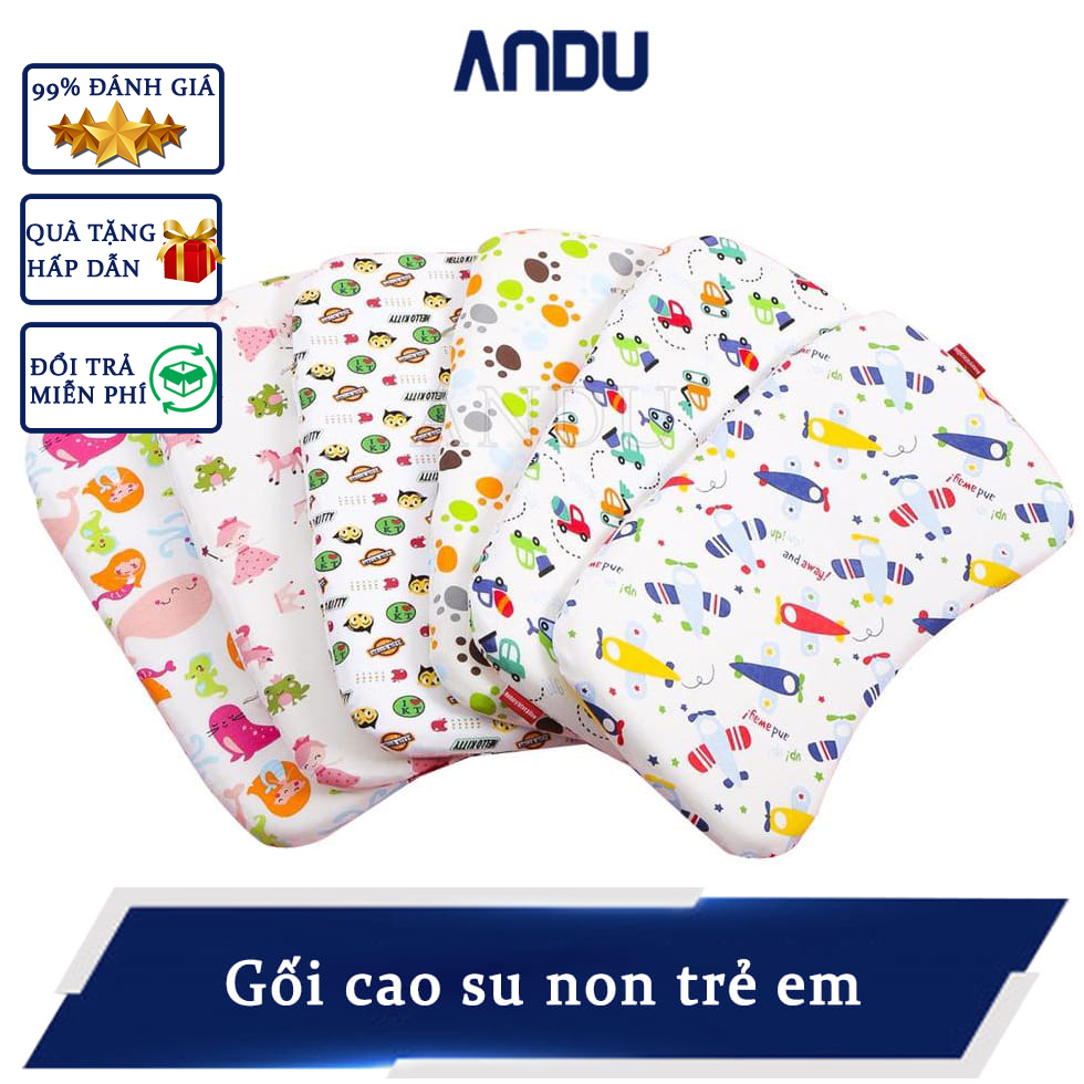 Gối cao su non cho em bé, gối mềm cao cấp cho bé