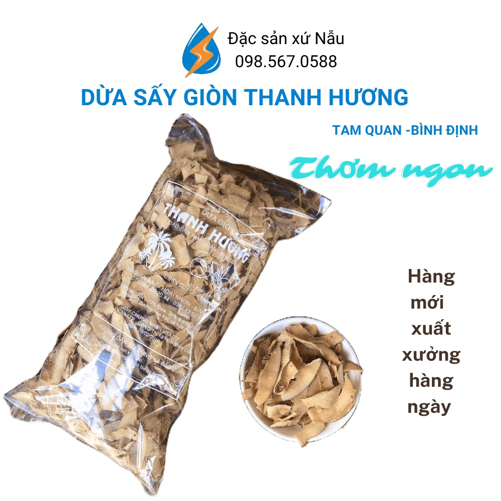 1kg dừa sấy giòn thanh hương tam quan - bình định