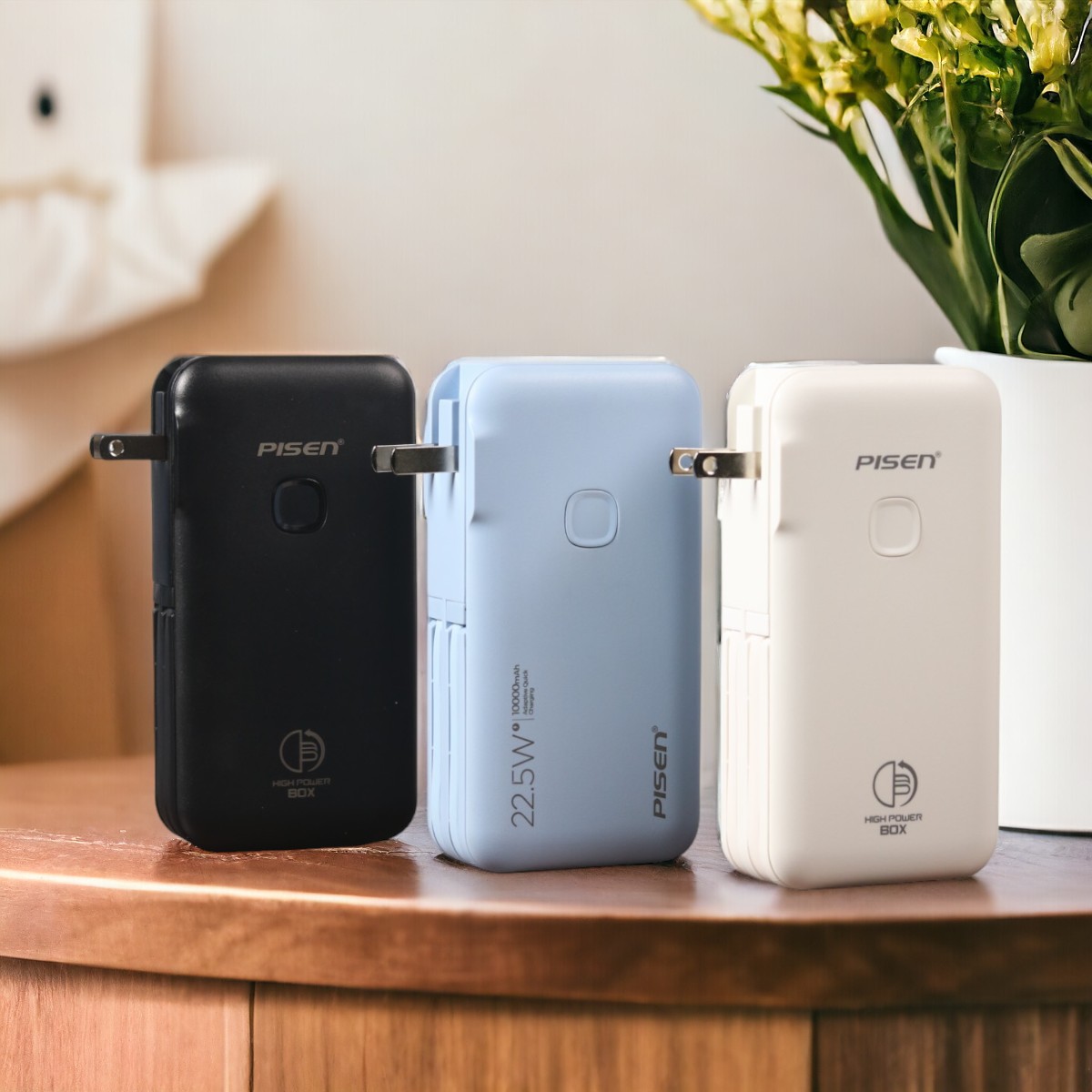 [6.6 - 10.6 Nhập 66LAZSOCIAL80 giảm 15% đơn từ 250K tối đa 80K]Sạc dự phòng có chân cắm, sạc nhanh , Điện bá đạo PISEN QUICK - High Power Box sạc iPhone,  Android, 22.5W 20W  sạc an toàn, bảo vệ máy, chống chai pin - Chính hãng, có bảo hiểm 46 Tỷ