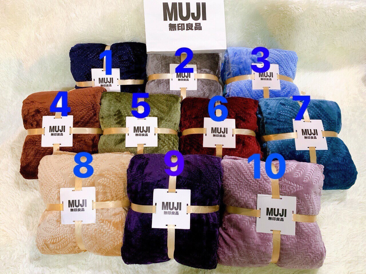 hăn lông thỏ Muji xuất Nhật cao cấp, mền lông thỏ, ấm áp, mềm mại, phù hợp trẻ nhỏ