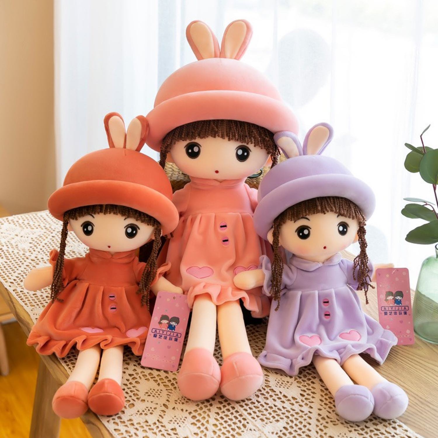 Gấu bông búp bê váy trái tim - quà tặng cho bé