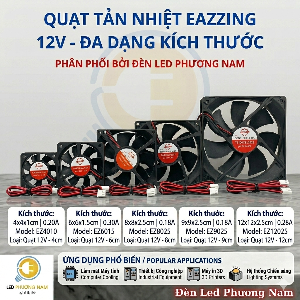 [Combo 2] 12V Dc Cooling Fan – Super Quiet Mini Cooling Fan for Power Supply, Circuit, DIY Case, 100% Brand New Giá 42,000 Đồng*Miễn phí vận chuyển