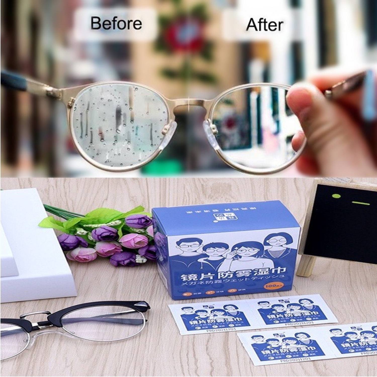 Giấy lau kính Nano hộp 100 miếng khăn giấy chống bám hơi nước, lau sạch nhờn vân tay bụi bẩn trên mắt kính, điện thoại, laptop, máy ảnh - Dobby93