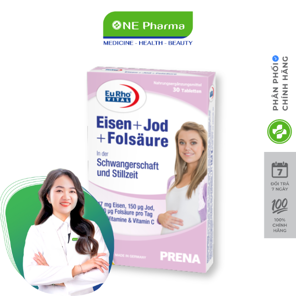 Viên Uống Bổ Sung Vitamin Cho Bà Bầu EuRho Vital Eisen+Jod+Folsaure 30 Viên