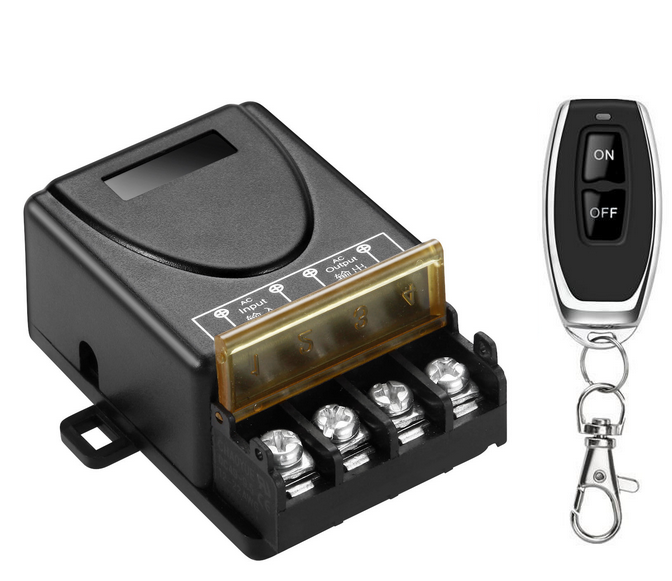 Bộ công tắc điều khiển từ xa máy bơm 3000W (30A) khoảng cách 100m xuyên tường (Đen) tiện dụng, bền đẹp,Bảo hành uy tín 1 đổi 1, công tắc điều khiển từ xa cho máy bơm