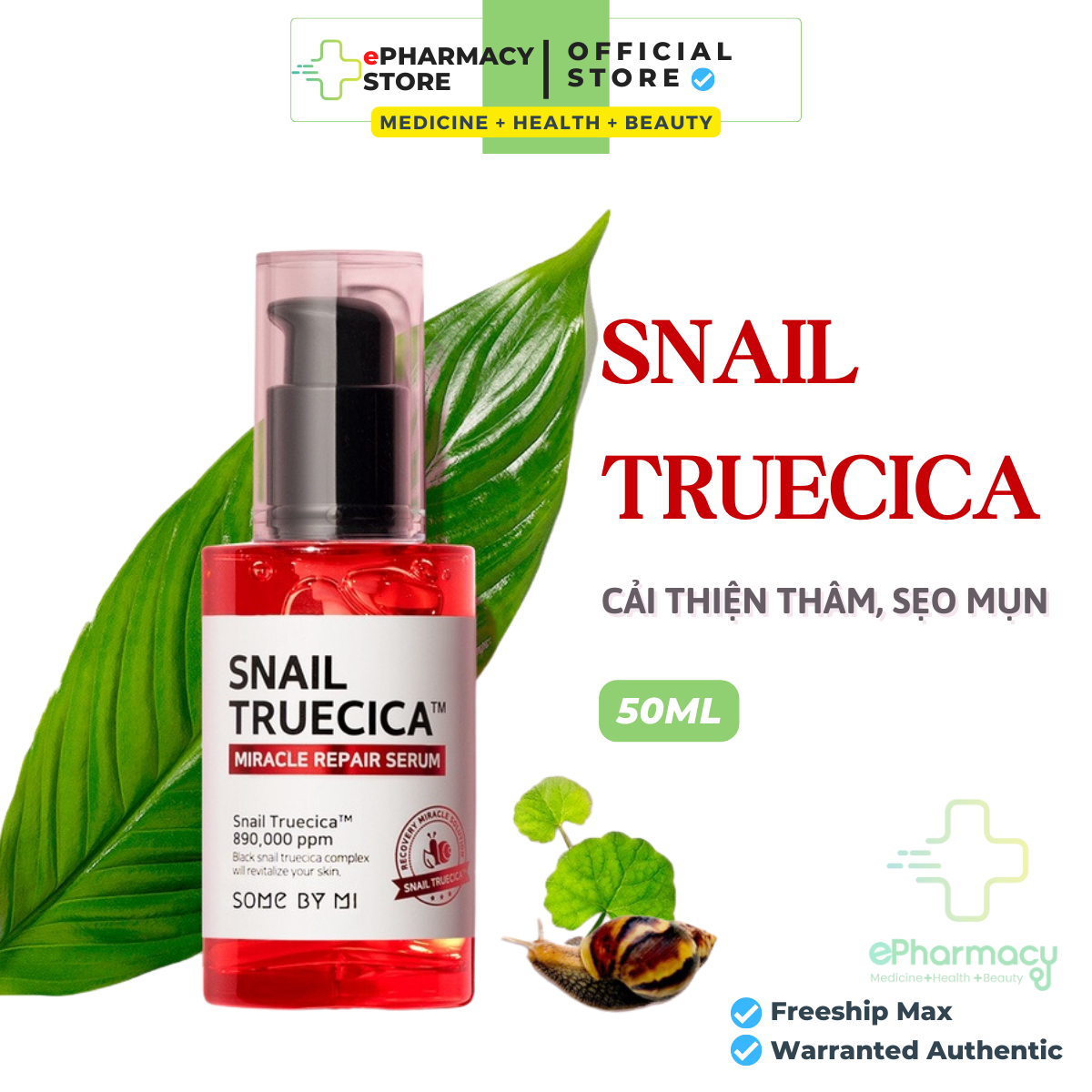 Tinh chất ốc sên Some By Mi Snail TrueCica Miracle Repair Serum 50ml