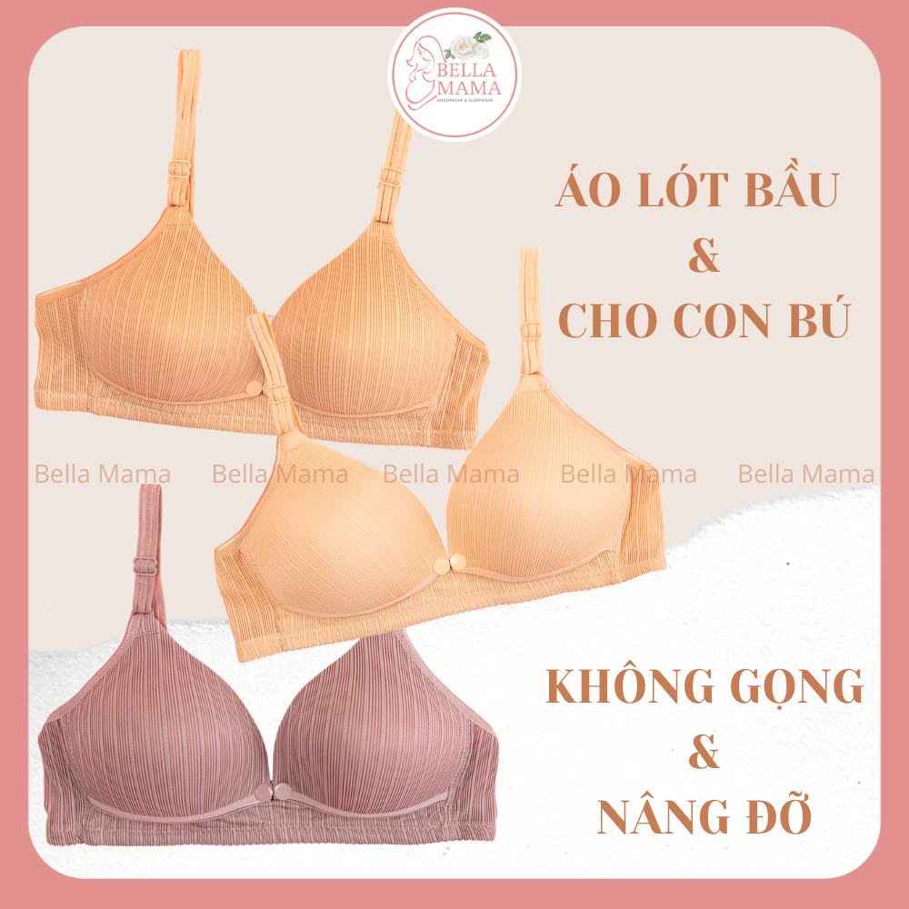 Áo Lót Bầu Sau Sinh Áo lót cho con bú Chất liệu Cotton Tăm Mềm Nhẹ Form Nâng ngực Có Thiết Kế Mở Cúc Tiện Lợi Cho Bú