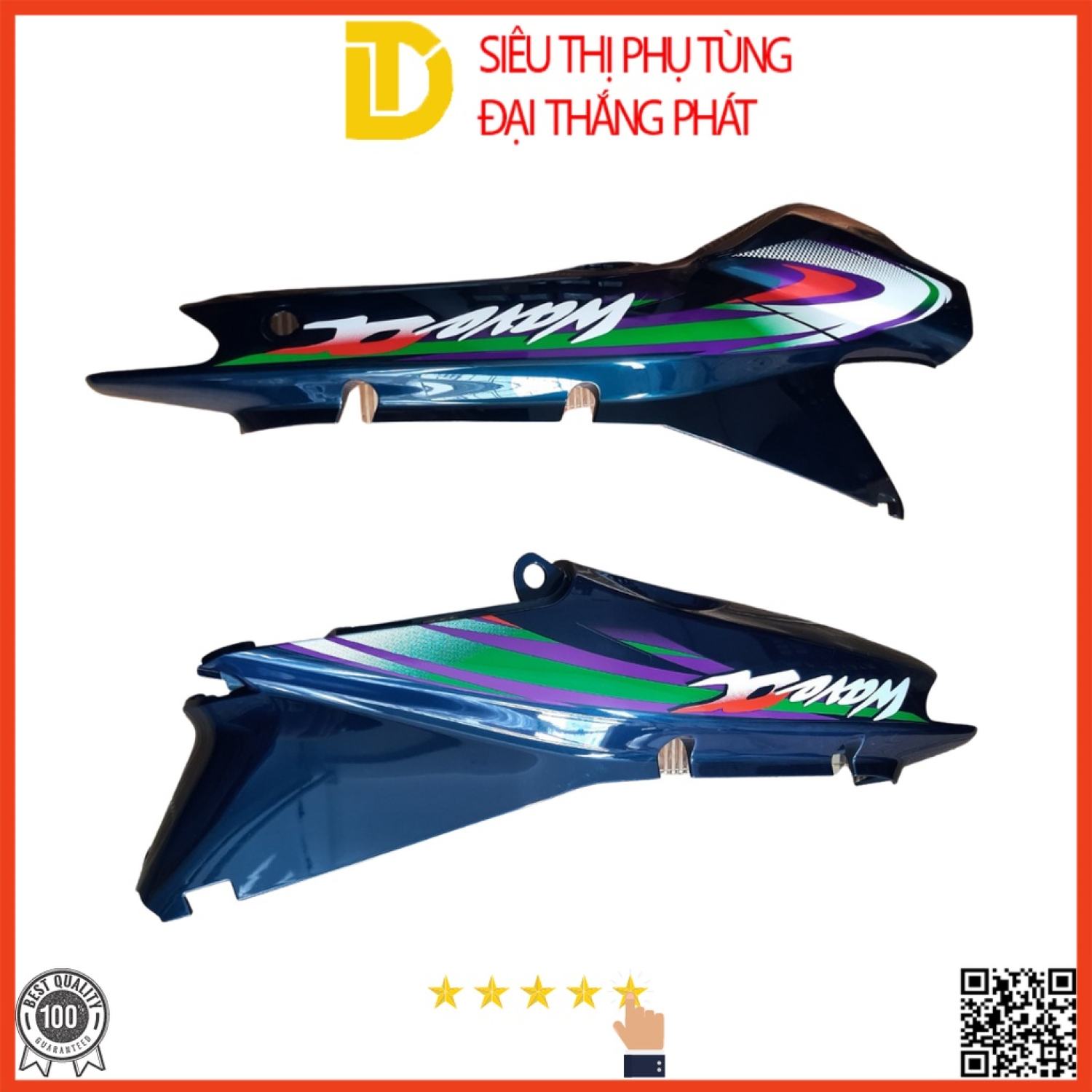 Bộ ốp sườn trái phải xe Wave anpha cũ (2003 - 2004) chính hãng Honda 64650-KRS-860ZF