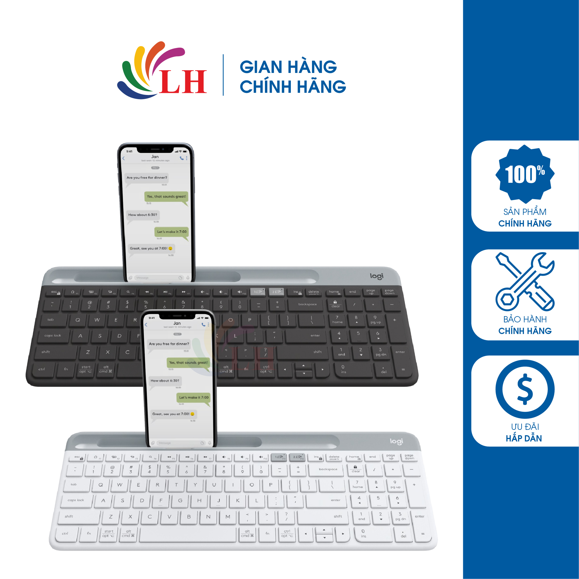 Bàn phím không dây Bluetooth Logitech K580 - Hàng chính hãng - Kiểu dáng đơn giản, khả năng kết nối cao, có tích hợp giá đỡ tiện lợi