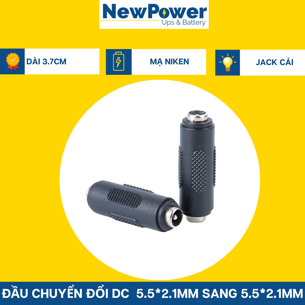 Đầu chuyển đổi đầu cái dc 5.5x2.1mm sang đầu cái dc 5.5x2.1mm