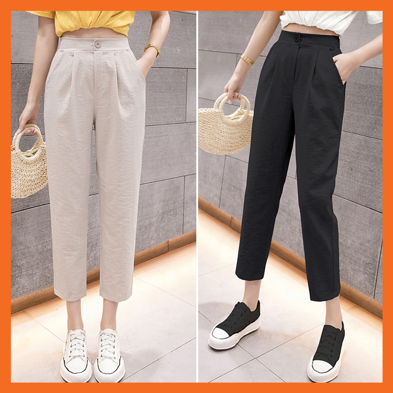 Quần Baggy Nữ chất đũi cạp chun Madela phong cách trẻ trung - QBG103