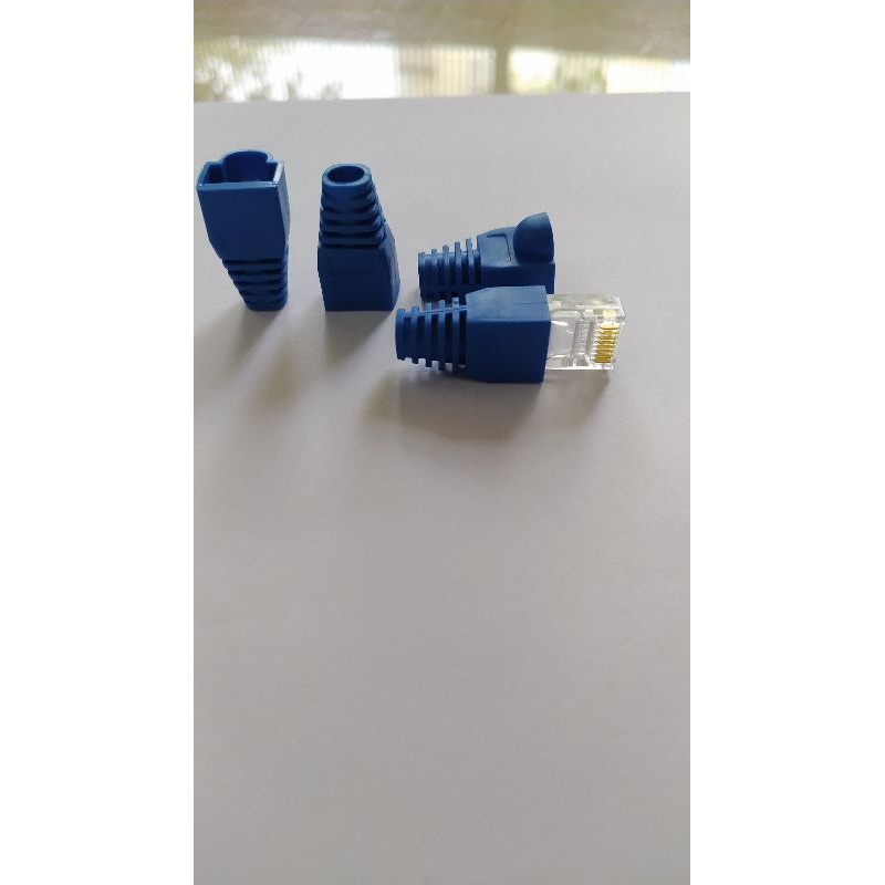 100 cái đầu chụp hạt mạng rj45 chống gãy jack mạng