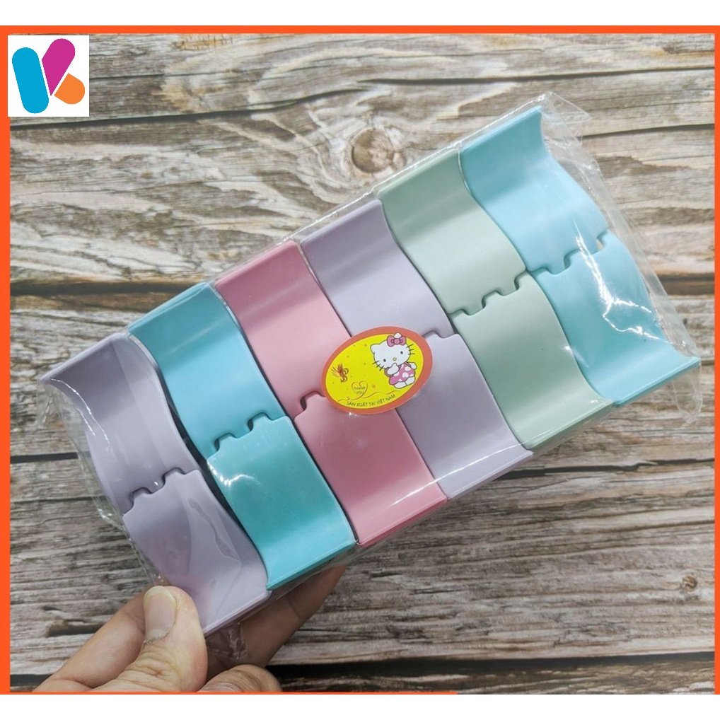 Set 5 kẹp càng cua màu pastel 5 răng dẻo bẻ không gãy