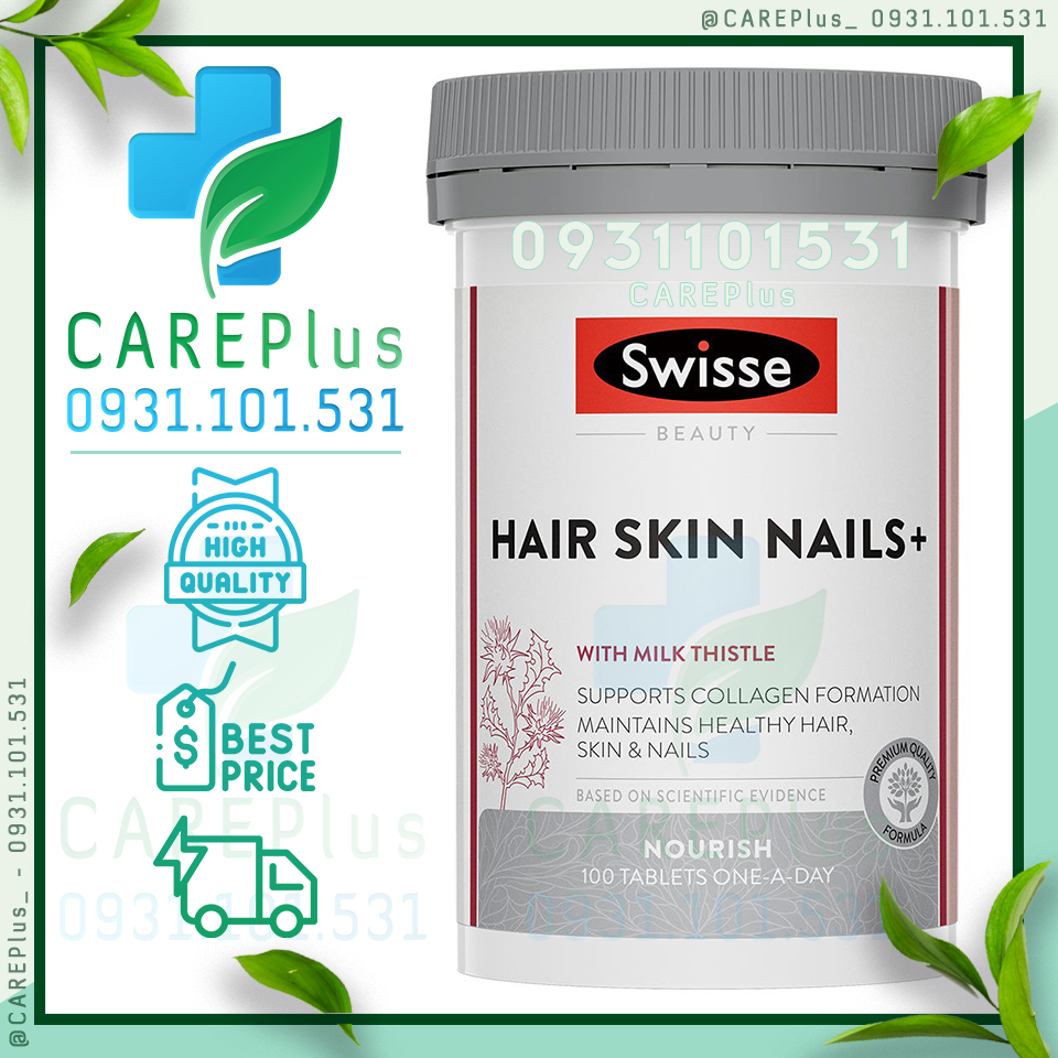 100 viên - swisse ultiboost hair skin nails+ 100 tablets