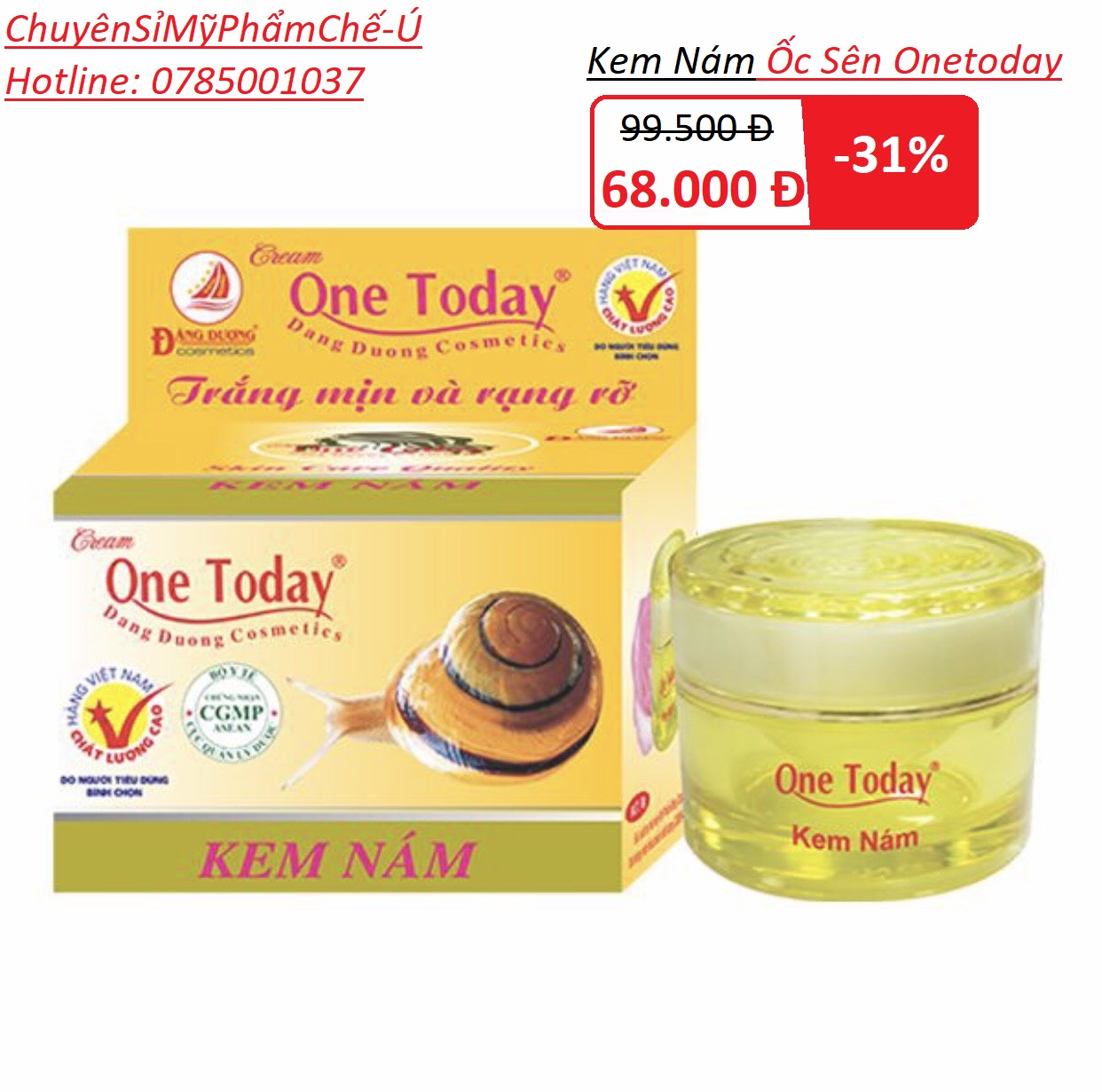 Kem nám 8g và nám 15g vip onetoday kem ốc sên