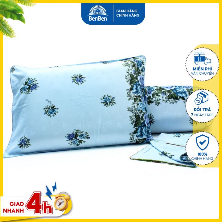 Bộ 2 vỏ gối nằm size 40x60cm và 1 vỏ gối ôm 35x100cm, vải cotton Thắng Lợi siêu bền - chat chọn mẫu - Ben Ben