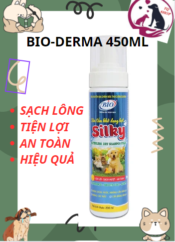 [HCM]BIO-SILKY 200ML. Xà bông khô dạng bọt sạch lông tiện lợi  cho chó mèo- không cần xả lại nước