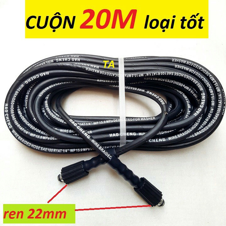 Dây rửa xe 20m lõi thép loại xịn | dây rửa xe cao áp lõi thép loại 20m