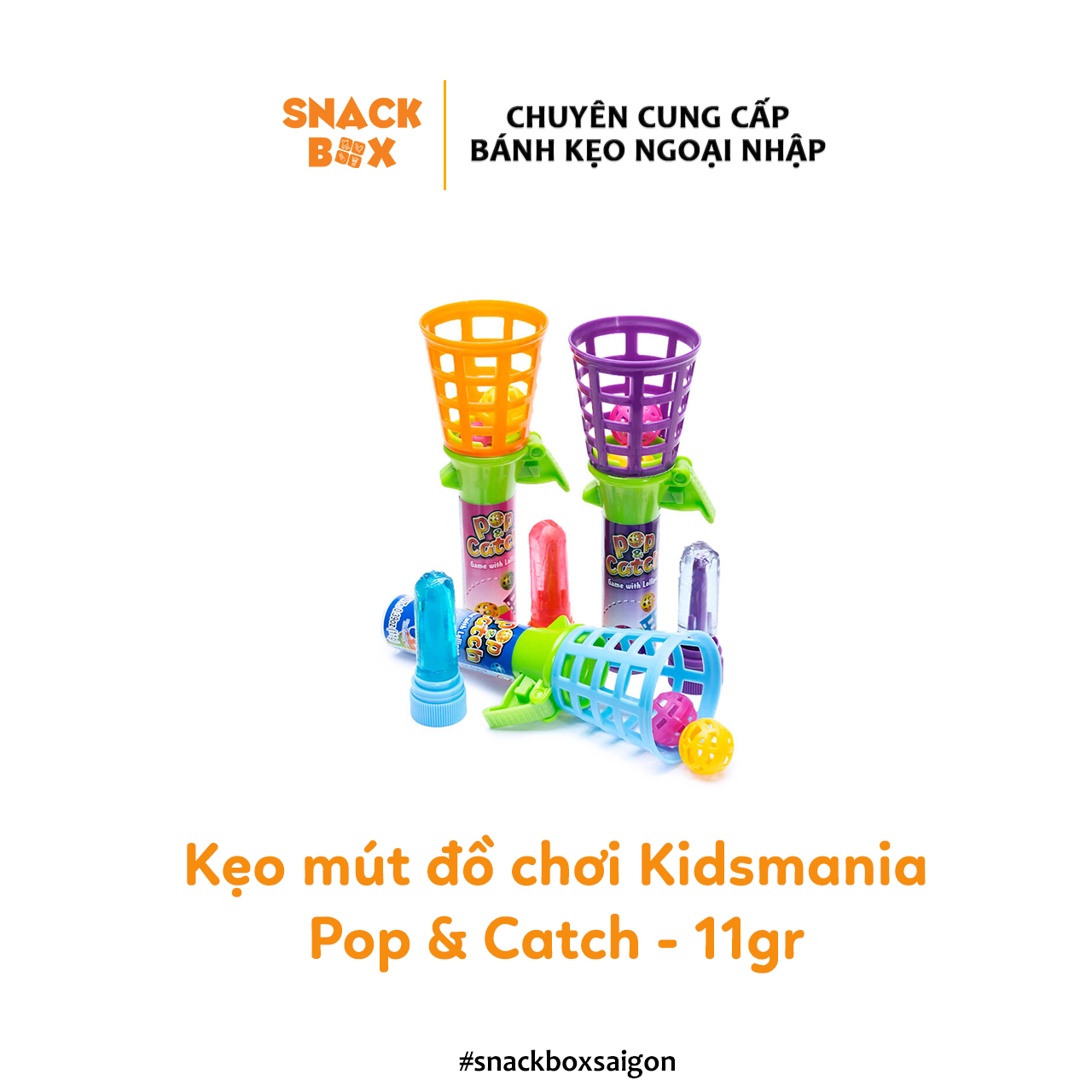 Kẹo Mút Đồ Chơi Pop & Catch Kidsmania 11gr - Mỹ