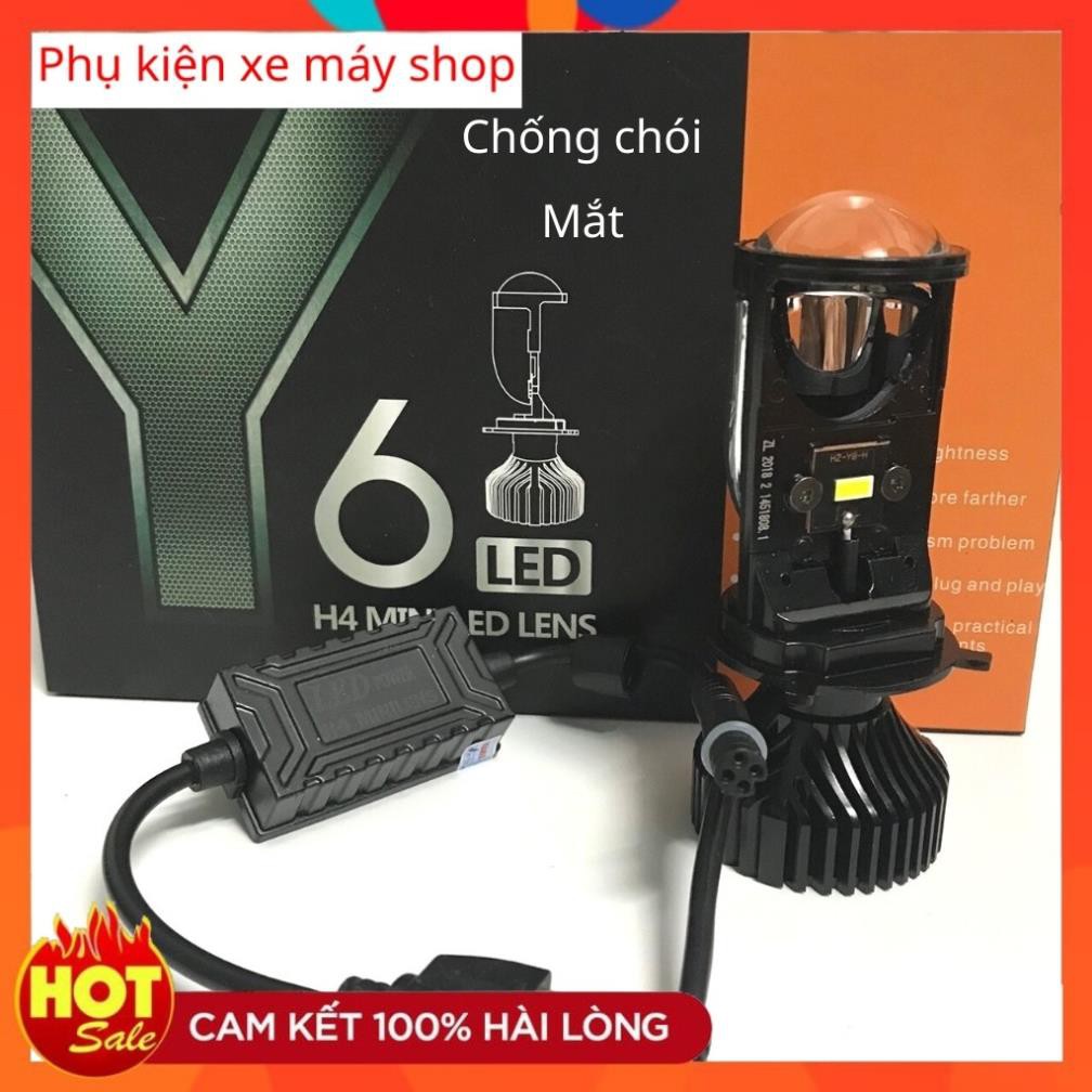 Đèn pha led bi cầu xe máy - ô tô mini y6 chống chói mắt