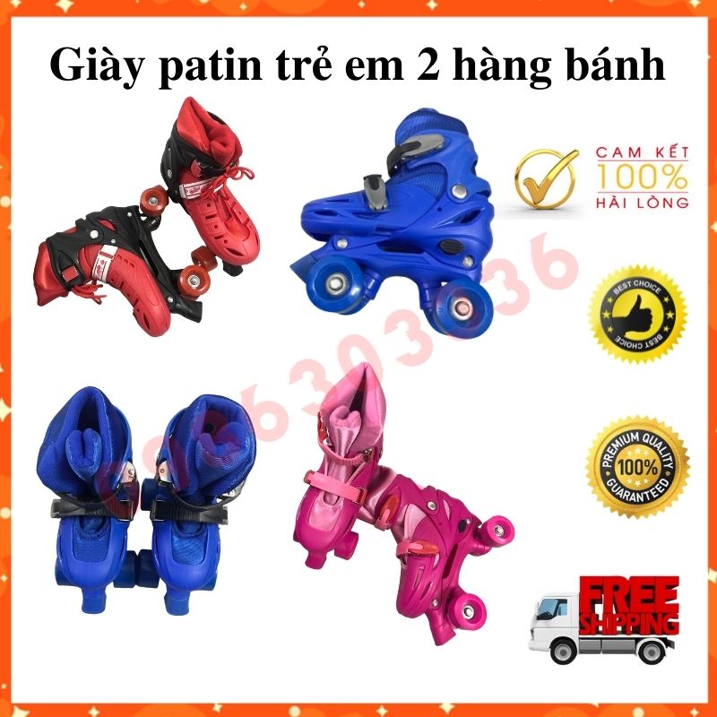 Giày patin trẻ em 4 bánh ngang chống trượt