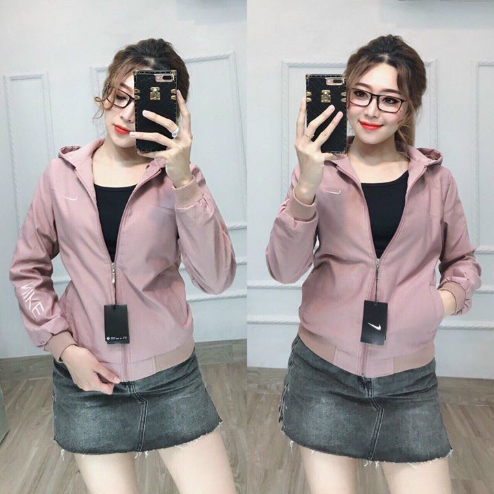 Áo khoác dù 2 lớp nữ, có nón, chất vải thoáng mát, azura fashion