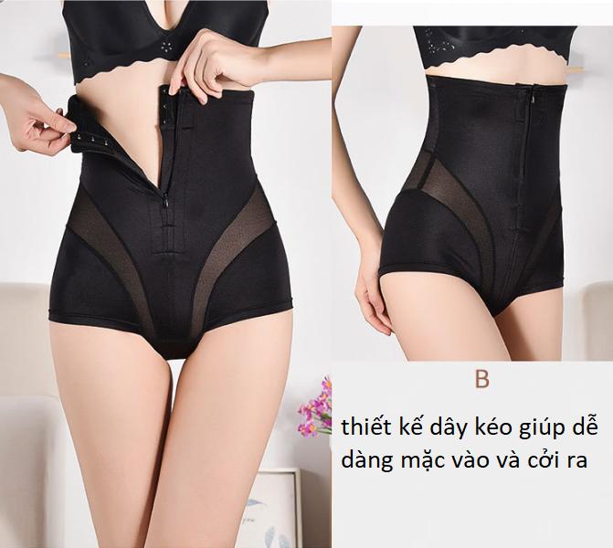 Quần gen bụng su-quần nịt bụng lưng cao có khóa kéo tiện lợi
