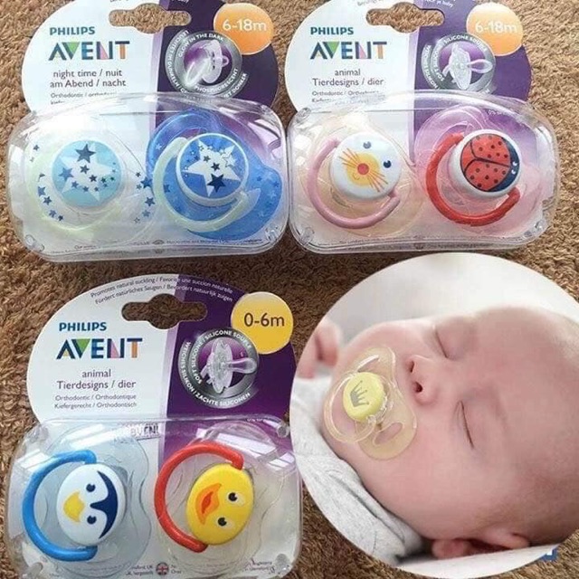 Ti giả chống vẩu avent 0-6m & 6-18m