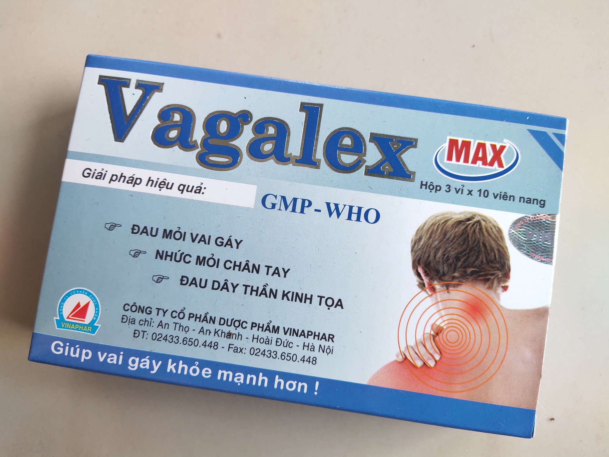 Đau vai gáy - Vagalex max : đau vai gáy, nhức mỏi tay chân, đau thần kinh tọa