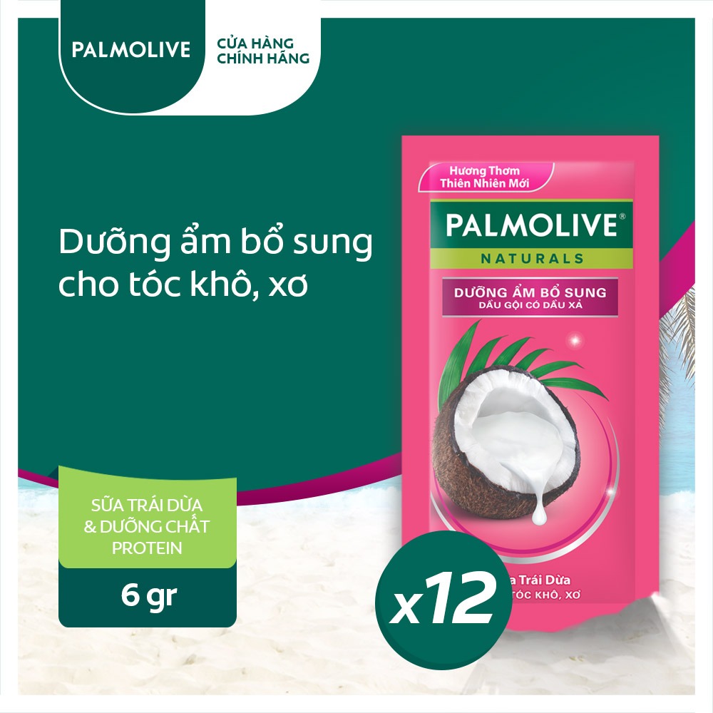 Dầu gội Palmolive dây 12 gói (hồng / tím)