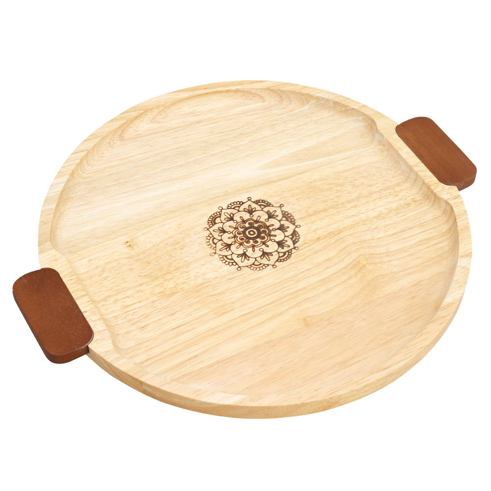 Khay tròn tay cầm | gỗ đức thành - 22261
