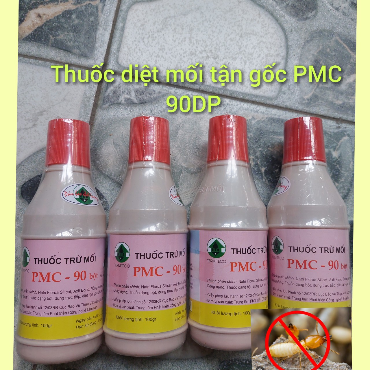 Thuốc Diệt mối trừ mối dạng bột xịt PMC 90 DP phương pháp sinh học diệt mối tận gốc - nên mua kèm hộp nhử mối