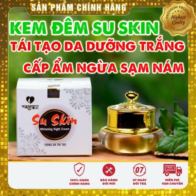 [TẶNG CHAI NƯỚC HOA PHÁP 20ML+2 KHĂN MẶT HÀN QUỐC]-KEM DƯỠNG TRẮNG DA TÁI TẠO BAN ĐÊM SU SKIN YODY WHITE PHƯƠNG ANH