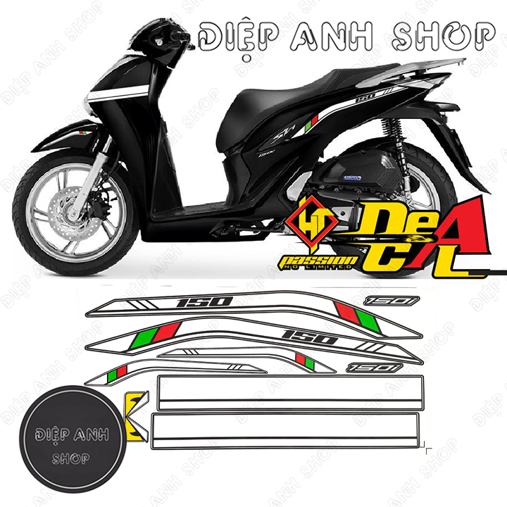 Tem xe SH 2020 phong cách thể thao  - Tem 3 lớp chống phai màu