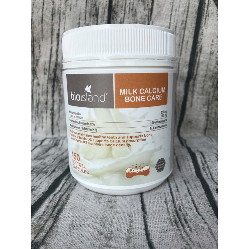 Milk canxi bone care bioisland - canxi sữa dạng viên nang