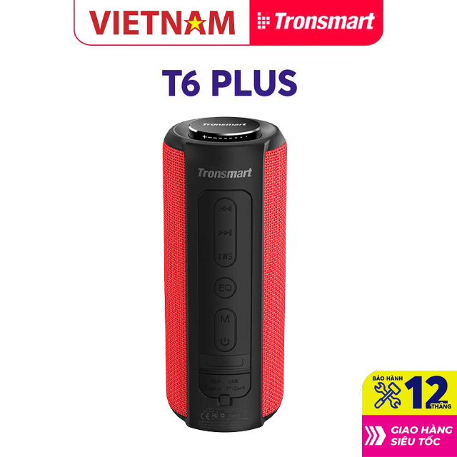 [ BẢN THƯỜNG ] Tronsmart Element T6 Plus Loa Bluetooth Loa di động 40W Loa âm thanh trầm với Chống nước PX7, kiêm sạc dự phòng thuận tiện - Hãng phân phối chính thức