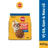 [Quà tặng không bán] Thức ăn cho chó Mini dạng hạt Pedigree túi 400g (1 túi) - vị gà,gan và rau củ