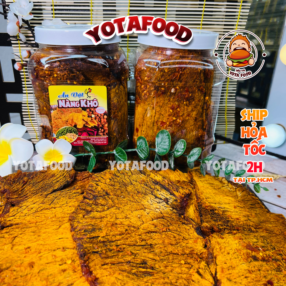 1Kg Khô Bò Miếng Loại Ngon hương vị đậm đà hấp dẫn không chất bảo quản đảm bảo vệ sinh an toàn thực phẩm  | Đồ ăn vặt Yotafood
