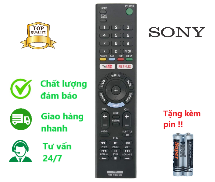 Điều khiển tivi sony smart rm-tx300p