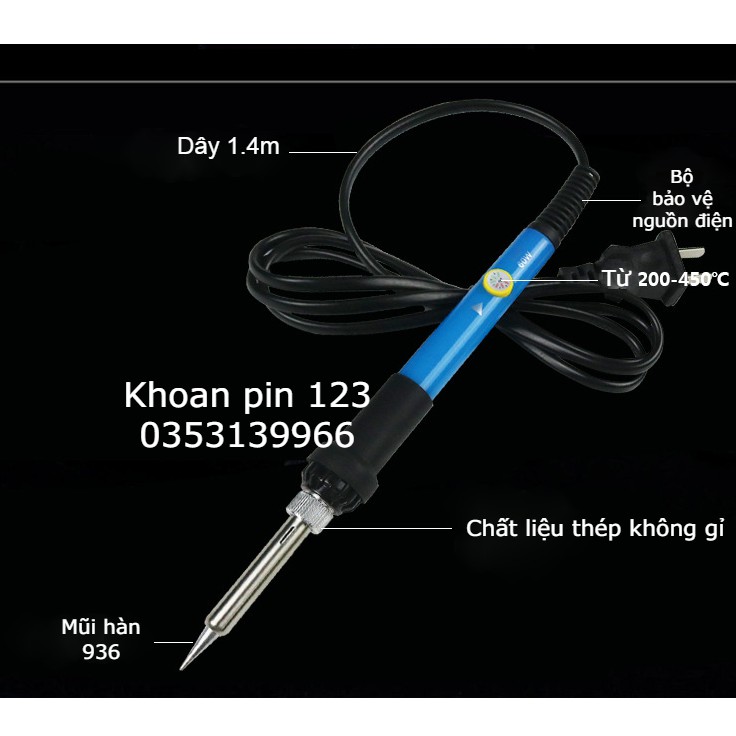 Mỏ hàn điện mini tiện dụng (TẶNG GIÁ ĐỠ BẰNG INOX)