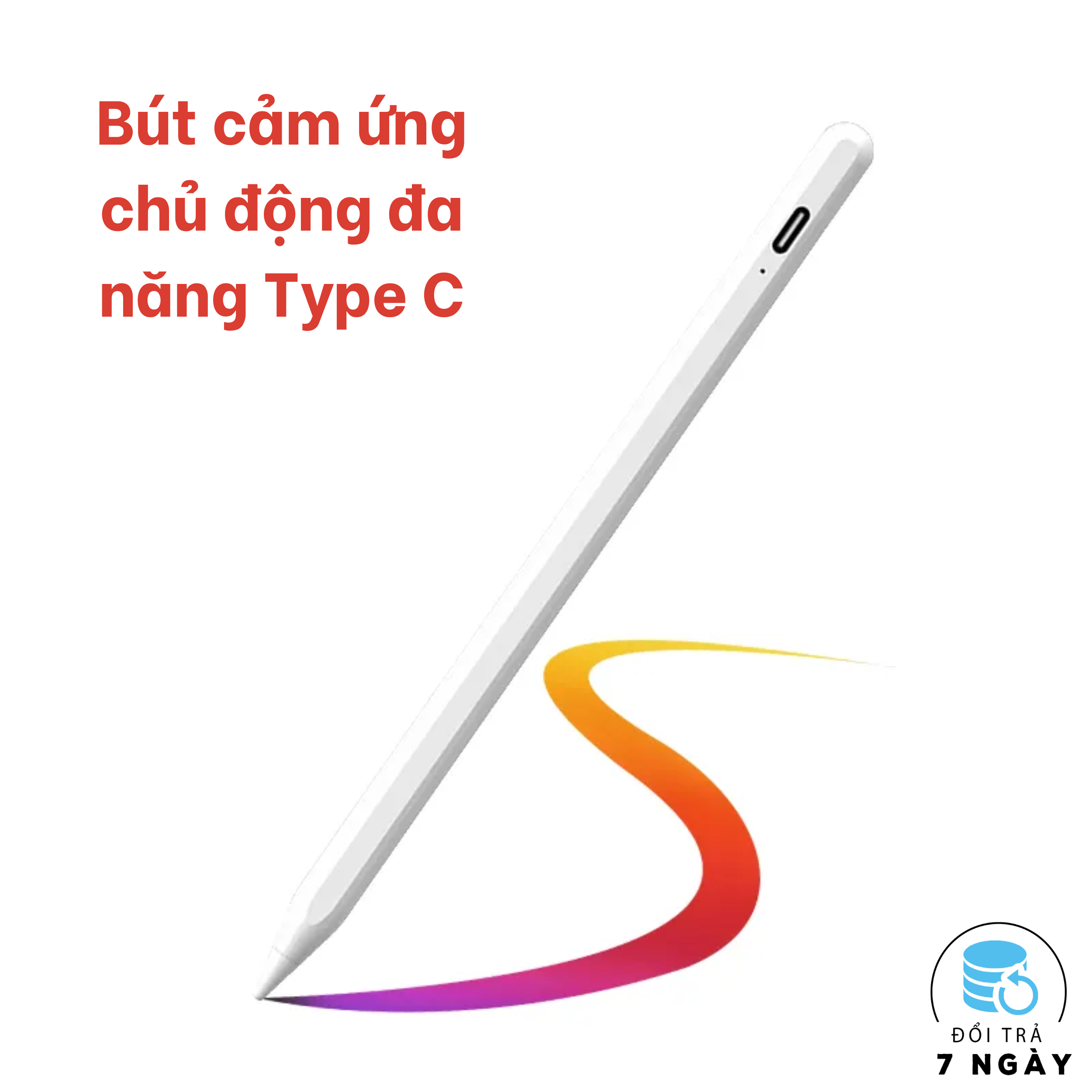Bút cảm ứng cho Điện thoại Máy tính bảng Apple iPad Pro Android Samsung Xiaomi Bút cảm ứng chủ động đa năng Type C